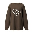 thumbnail image 3 of Gibobby Sudadera Mujer Moda Sudadera con capucha de manga larga con cuello redondo y estampado de amor para el día de San Valentín al libre para mujer 3 (Marrón, XXL), 3 of 4