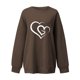 thumbnail image 3 of Gibobby Sudadera Mujer Moda Sudadera con capucha de manga larga con cuello redondo y estampado de amor para el día de San Valentín al libre para mujer 3 (Marrón, XL), 3 of 4