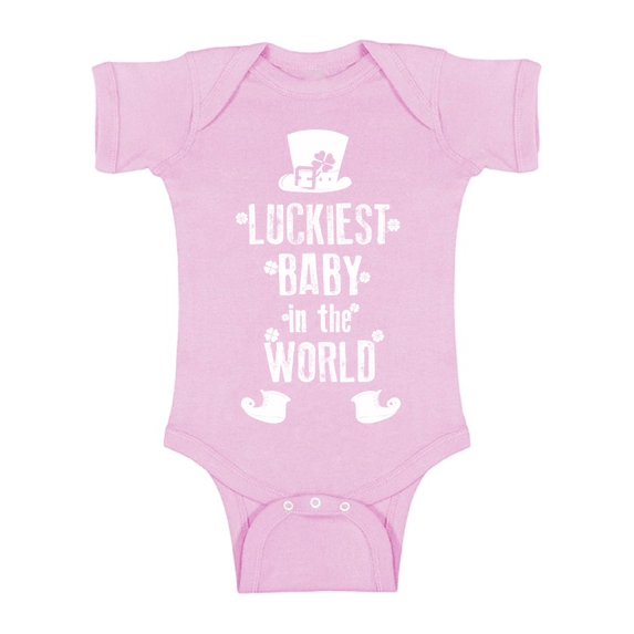 Awkward Styles Luckiest Baby In The World Short Sleeve Baby Bodysuit Irish Baby One Piece Top Irish Gifts for Baby St. Patrick's Day Bodysuit for Baby Boy Saint Patrick One Piece Top for Baby Girl