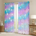 thumbnail image 2 of Erosebridal Mermaid Scale Curtains,Cute Rainbow Mermaid Tail Curtains Kawaii Bedroom Decor,Pink Purple Teal Gradient Curtains Ocean Theme Window Curtains 2 Panels (38Wx45L), 2 of 6