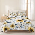 thumbnail image 3 of King Quilt Set 96''x106'', Sunflower Lightweight Summer Bedspread Coverlet Set with 2 Pillow Shams, Spring Floral Vintage Summer Botanical Breathable All Season Quilt Bedding for Bedroom/Guest Room, 3 of 9
