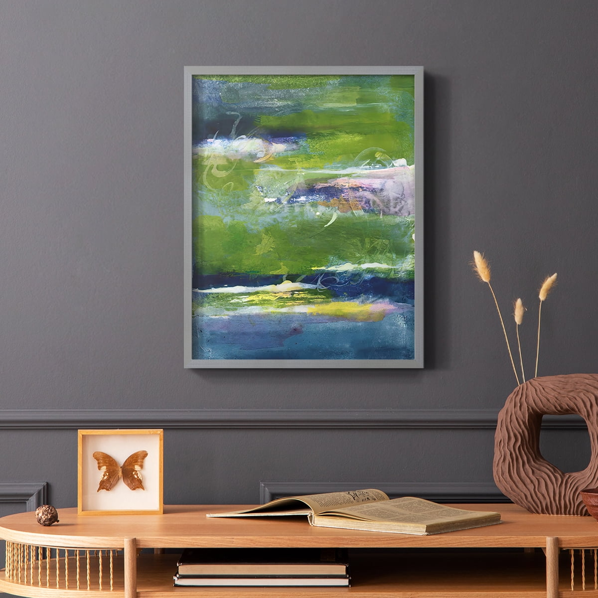 Bales of Color I Framed Print in Gray Solid Wood Framed Print No Nail Hanging