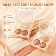 thumbnail image 5 of 4‑Color Pearl Highlight Eyeshadow Palette, Fine Glitter Shimmer Eye Makeup Powder, Smooth Blendable Long‑Lasting Shades, Non‑Flying‑Powder Compact Cosmetic Kit for Daily & Travel, 5 of 5