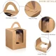 thumbnail image 5 of Caja para cupcakes con ventana y asa, cajas de regalo de papel kraft para llevar con inserciones de contenido para galletas, magdalenas, postres, repostería, fiestas, bodas, 12 piezas JFHHH pequeña, 5 of 5