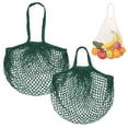 thumbnail image 1 of Uxcell 2-Pack Bolsa de Malla de Algodón, Bolsas de Compras Reutilizables y Lavables [Verde Oscuro, Asa Larga y Corta], 1 of 1