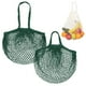 thumbnail image 1 of Uxcell 2-Pack Bolsa de Malla de Algodón, Bolsas de Compras Reutilizables y Lavables [Verde Oscuro, Asa Larga y Corta], 1 of 1