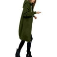 thumbnail image 4 of BUWTTED Womens Hoodies 2025 Zip Up Sweatshirts Oversized Fashion Long Hooded Fall Winter Fleece Jackets with Pockets Dark Green XXXXXL, 4 of 7