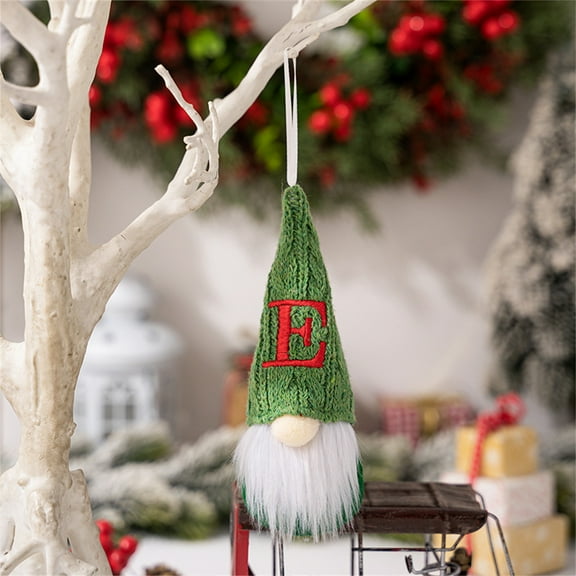 KCEHTA Gnome Christmas Ornaments, Christmas Tree Hanging Gnomes, Christmas Gnomes Decorations, Handmade Swedish Tomte Gnome 26 Letters Plush Gnomes Christmas Tree Decorations Home Decor