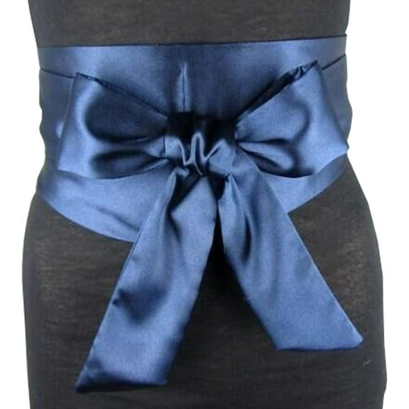 CoCoMangos Women's Satin Ribbon Belt Tie Bowknot Band Wrap Elegant Wide Belt Waistband Silk belt