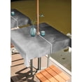 thumbnail image 2 of Outdoor Tablecloth with Umbrella Hole for Patio/Picnic/Party/Camping, Black Grey Ombre Waterproof Table Cloth Square Cover Washable, Coastal Beach Modern Abstract Art (54"x 54"), 2 of 8