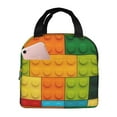 thumbnail image 1 of Disketp Colorful Building Blocks for Insulated Lunch Bag for Women and Men, Perfect for Work, Hiking, Picnic, 1 of 8