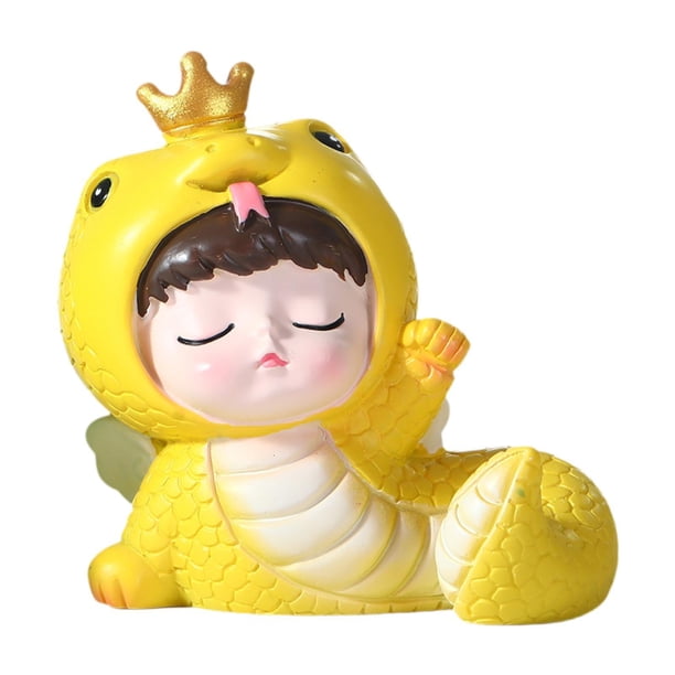 Figura de serpiente de dibujos animados de Año Nuevo chino para decoración del salpicadero del coche, ligera Estilo C