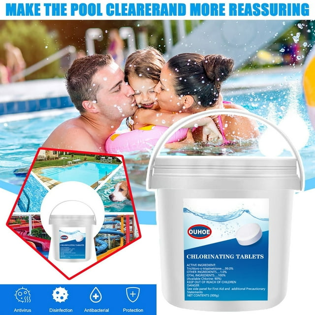 Liquidation Aujourd'hui! JIASEN Soin de Piscine Antichoc Avancé pour Piscines, Granules, 300 Pcs