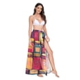 thumbnail image 2 of FORMRS Womens Long Sarong Beach Wrap Semi-Sheer Bikini Skirt Bathing Swimsuit Cover Up, Purple Jar, 2 of 7