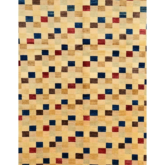 Ahgly Company Indoor Rectangle Abstract Chrome Gold Yellow Abstract Area Rugs, 3' x 5'