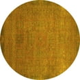 thumbnail image 1 of Ahgly Company Indoor Round Oriental Yellow Modern Area Rugs, 5' Round, 1 of 4