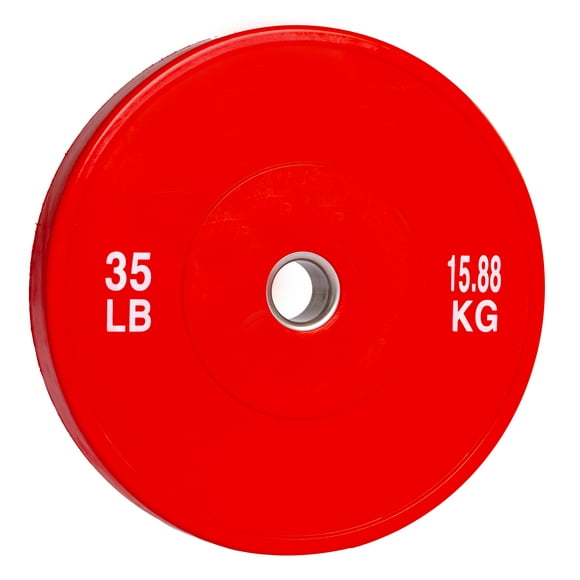 PRISP Olympic Rubber Bumper Plate - Weight Plate with 2-Inch Stainless Steel Insert - Sold Individually