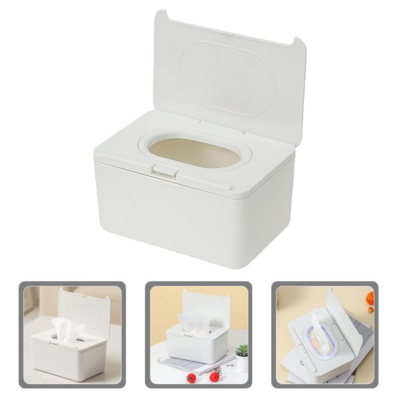 Milisten Plastic Wipes Dispenser White 1Pack 7.47x5.11x3.93in