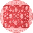 thumbnail image 1 of Ahgly Company Indoor Round Oriental Red Traditional Area Rugs, 3' Round, 1 of 4
