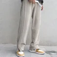 thumbnail image 4 of Pantalones para hombre, pantalones casuales negros rectos para hombre, holgados, con abertura, moda Y2k, estilo Harajuku de verano, tendencia de estilo coreano, 4 of 4