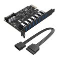 thumbnail image 1 of Tarjeta Orico Super Speed 7 Puerto Usb 3,0 Pci-e Express con una potencia de 15 pines Sata Feliz Sencillez, 1 of 5