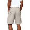thumbnail image 4 of Mens Waffle Corduroy Shorts Elastic Waist Drawstring Casual Texture Lightweight Short Summer Beach Pants with Pockets Khaki L, 4 of 4