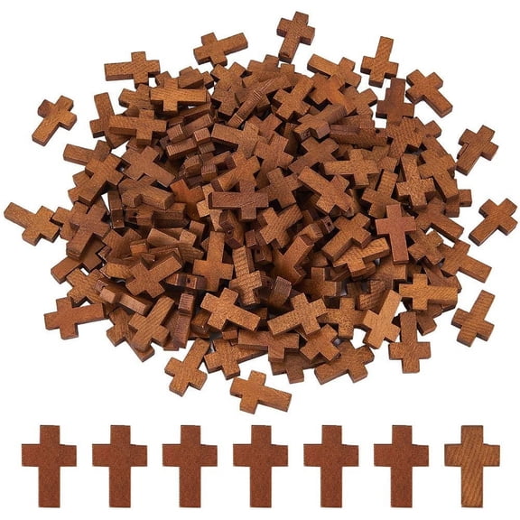 SUNNYCLUE Cross, Wood Charm Pendants, 200 Count