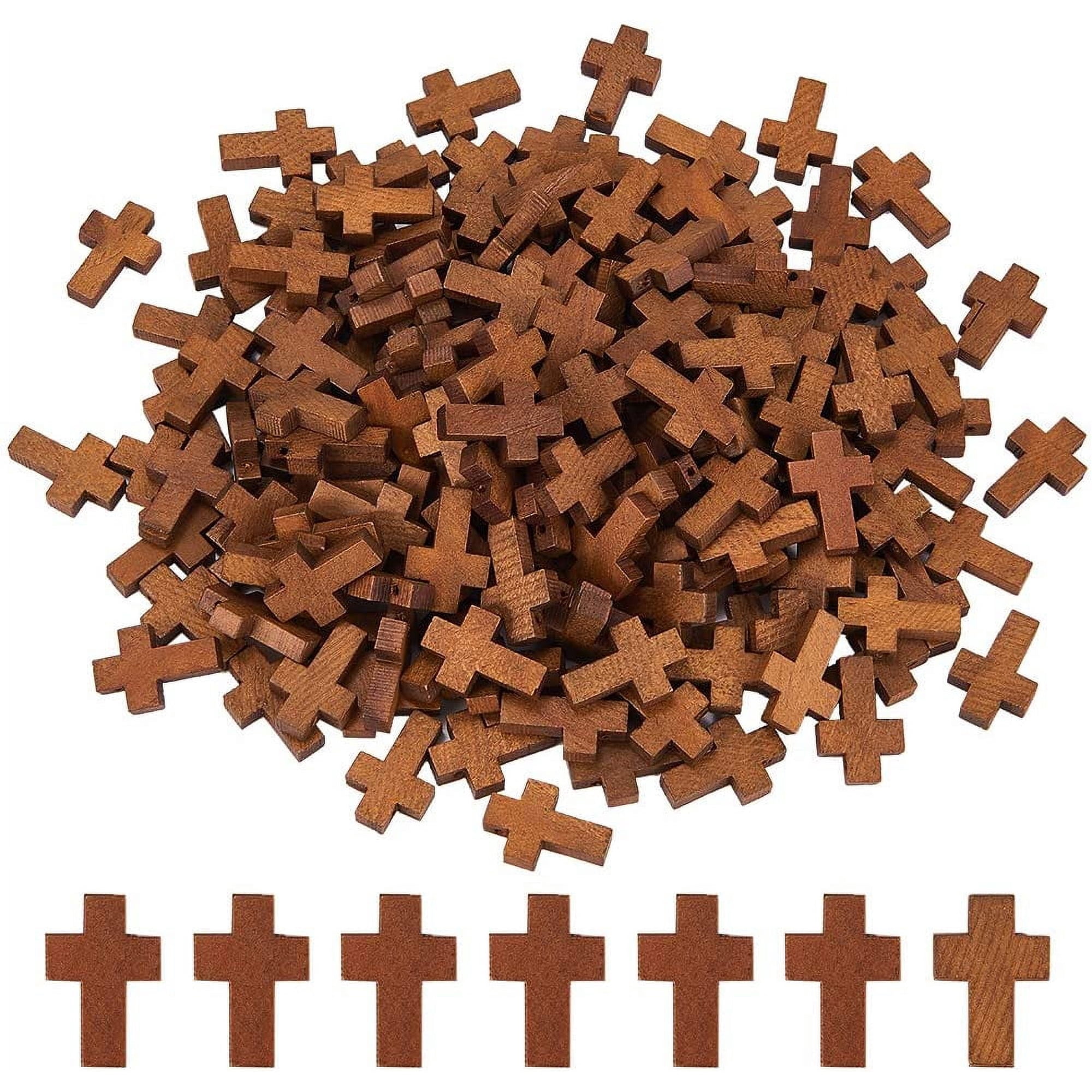 SUNNYCLUE Cross, Wood Charm Pendants, 200 Count