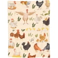 thumbnail image 3 of Chicken Blanket Gifts for Kids Adults Soft Warm Lightweight Cozy Cute Chick Hens and Roosters Throw Blankets for Bed Living Room Sofa Couch Farmhouse Decor 50x60in, 3 of 6