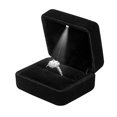 thumbnail image 2 of Homeholiday Velvet Single Ring Box with LED Light Jewelry Display Gift Box for Proposal Engagement Wedding, 2 of 7