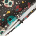 thumbnail image 4 of HAHDAXIA Skull Cute Pattern Bedding Solid Comforter Set for All Seasons,3 Pieces(1 Comforter+2 Pillowcases),Soft Microfiber Bedding Set Queen(90"x90"), 4 of 7