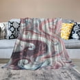 thumbnail image 2 of Qinduosi Pink White Marble Texture Throw Blanket Soft Bed Bedding Warm Flannel Blankets Gifts for Kids Boys Teens Men, Sofa Living Room Bedroom Home Decor, 2 of 6