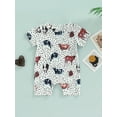 thumbnail image 2 of Bagilaanoe Newborn Baby Girl Boy Romper 3M 6M 12M 18M Short Sleeve Print Bodysuit One Piece Ribbed Jumpsuit Pajamas Summer Outfits, 2 of 9