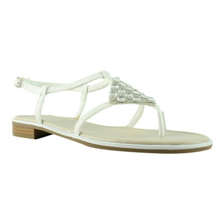 flat white ankle strap sandals
