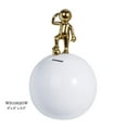 thumbnail image 1 of Amazing Rugs WS1082GW Porcelain Silo Coin Bank in White Finish & Polished Gold Accents, 1 of 1