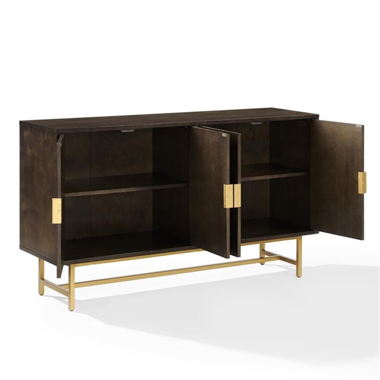 KLMです　美品drawer 黒ピーコート　金ボタン38 Crosley Furniture Blair Mid-Century Wood/Steel Sideboard in Dark