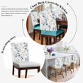 thumbnail image 3 of Spring Lake Chair Covers Set of 8 Blue Flower Floral Eucalyptus Leaves Vintage Chair Back Covers Stretch Removable Washable Slipcovers Protector for Dining Room Kitchen Party Decor, 3 of 5