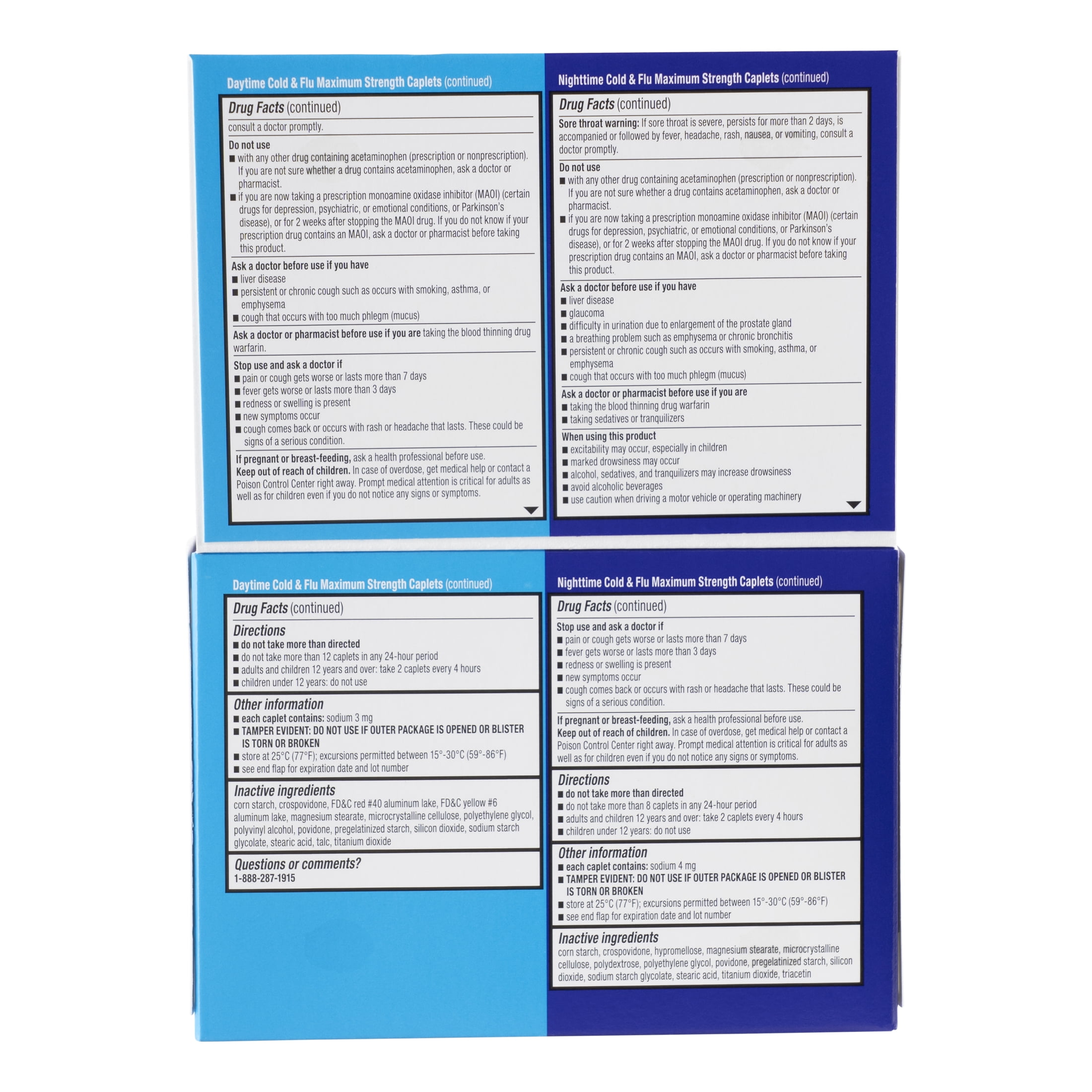 Equate Daytime and Nightshift Caplets 20 Count - Multi-Symptom Relief