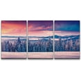thumbnail image 3 of PixonSign Canvas Print Wall Art Set Vibrant Sunset in The Snowy Forest Nature Wilderness Photography Realism Rustic Landscape Relax/Calm Multicolor Dark for Living Room, Bedroom, Office - 24"x36"x3, 3 of 5