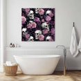 thumbnail image 5 of Wall Art Prints, Halloween Skull Framed Canvas Prints for Bedroom Living Room Bathroom Office, Vintage Pink Rose Purple Flower Gallery Wrap Wall Art Poster for Gifts Home Decor 20"x20", 5 of 9