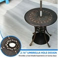 thumbnail image 6 of DWVO 25" Outdoor Dining Table with Umbrella Hole, Round Cast Aluminum Patio Dining Table for Backyard, Garden, Patio, Porch, Black, 6 of 6