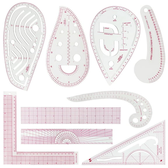 GIRACOA 9-Piece Sewing Ruler Set for Pattern Making, Plastic Sewing Curve Ruler, Tailoring and Sewing Tools for Dressmaking and Pattern Design