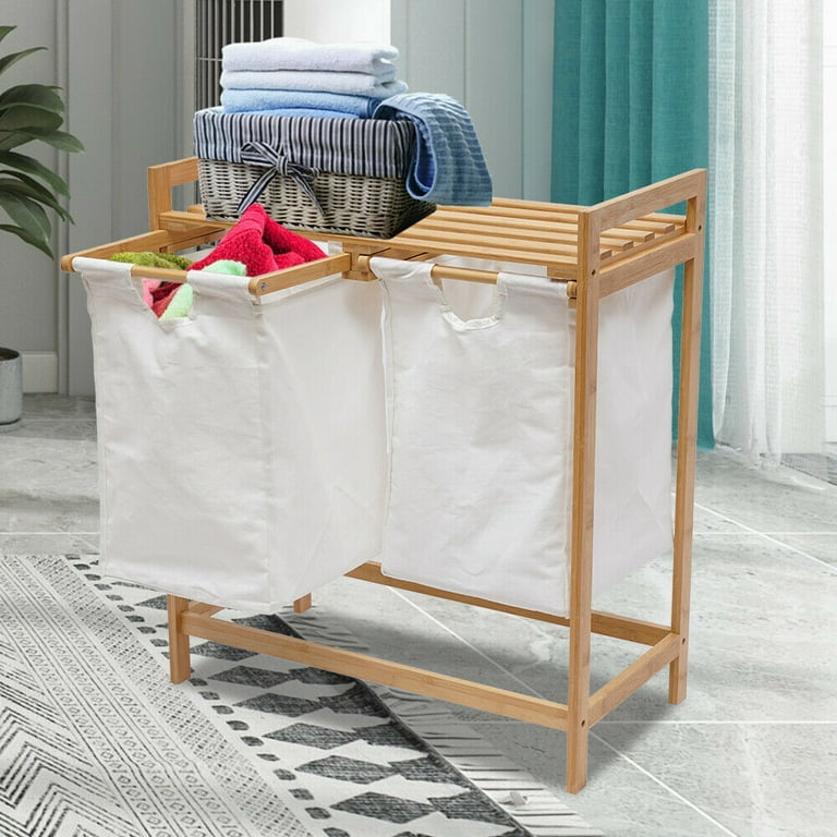 Laundry Baskets 2 Pack, 60L Bamboo Collapsible Laundry Hamper, Freestanding Clothes  Hamper with Cutout Handles - China Hamper and Laundry Basket price
