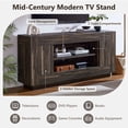 thumbnail image 2 of KeyWhat TV Stand for TVs Up to 80", Modern Entertainment Center with Storage Cabinet & Open Shelves, Cable Management for Living Room, Dark Rustic Oak, 2 of 7