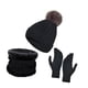 thumbnail image 4 of Conjunto de gorro Bufanda y Guantes de invierno jinwen negro, 4 of 8
