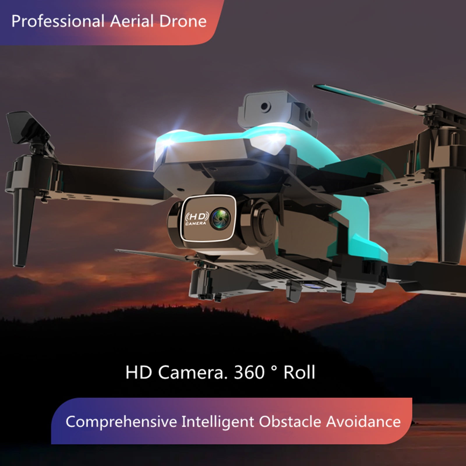 ESULOMP Foldable Drone with Camera HD 1080P Camera FPV Drone for Beginners Gesture Control,Obstacle Avoidance，Headless Mode ,WiFi RC Quadcopter,Cool Light