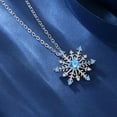 thumbnail image 2 of 1 pcs Snowflake necklace blue pendant women's chain jewelry gift, 2 of 3