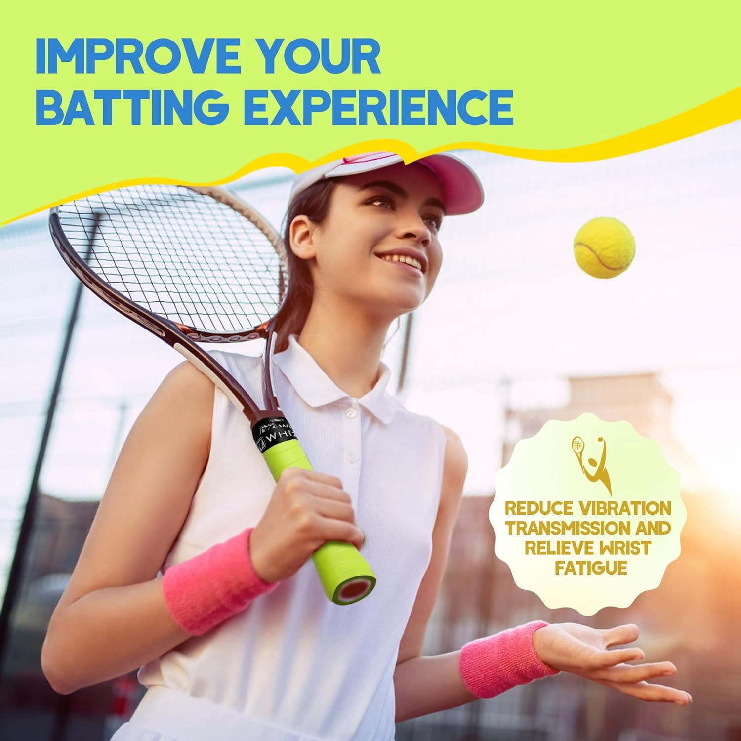 20-Pack Tennis Racket Grip Tape with 10 Sweat-Absorbent Tennis Overgrip Tape Durable and Comfortable Handle Wraps for Enhanced Performance