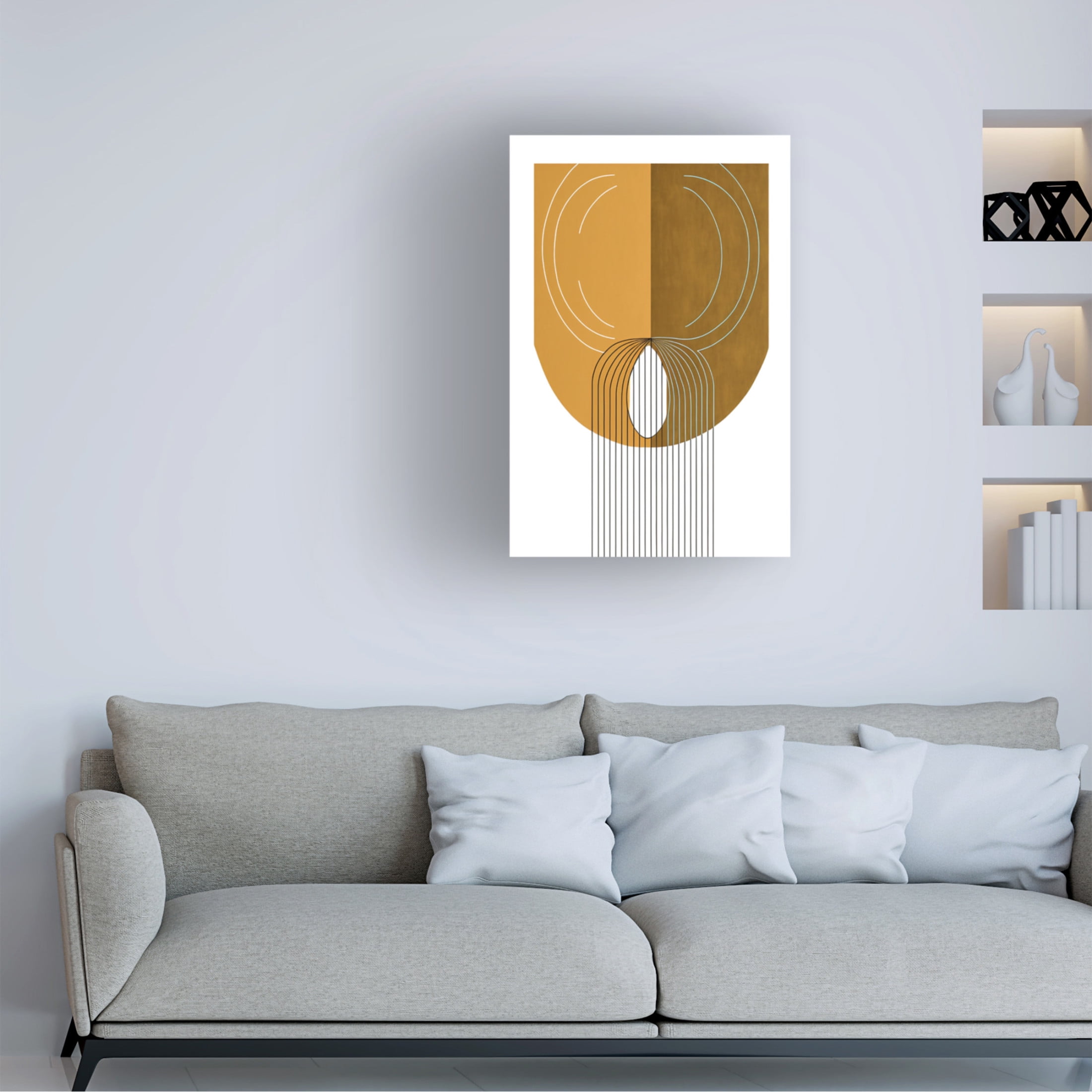 Canvas Wall Art - Ray Heere 'Mid Century Abstract Painting 32' Wall Art for Living Room, Bedroom, or Office Décor by Trademark Fine Art - 22 x 32 Inches