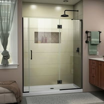 DreamLine Unidoor-X 59-59 1/2 in. W x 72 in. H Frameless Hinged Shower Door in Satin Black